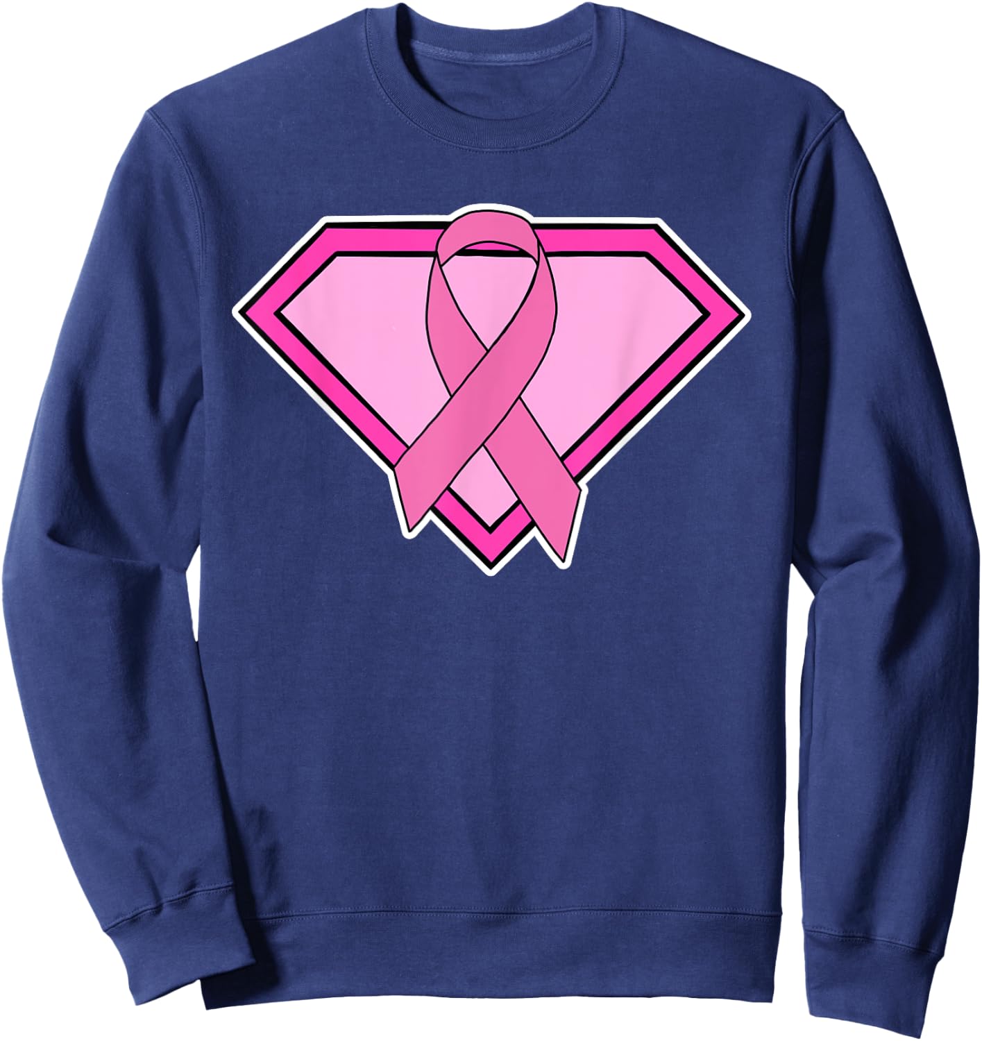 Super Hero Breast Cancer T Shirt Sweatshirt - Sweatshirt | Navy