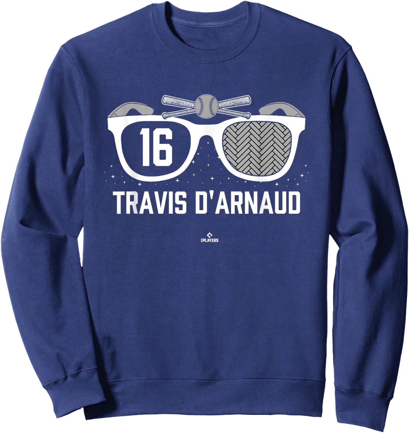 American Glasses Travis d'Arnaud Atlanta Baseball MLBPA Sweatshirt - Sweatshirt | Navy