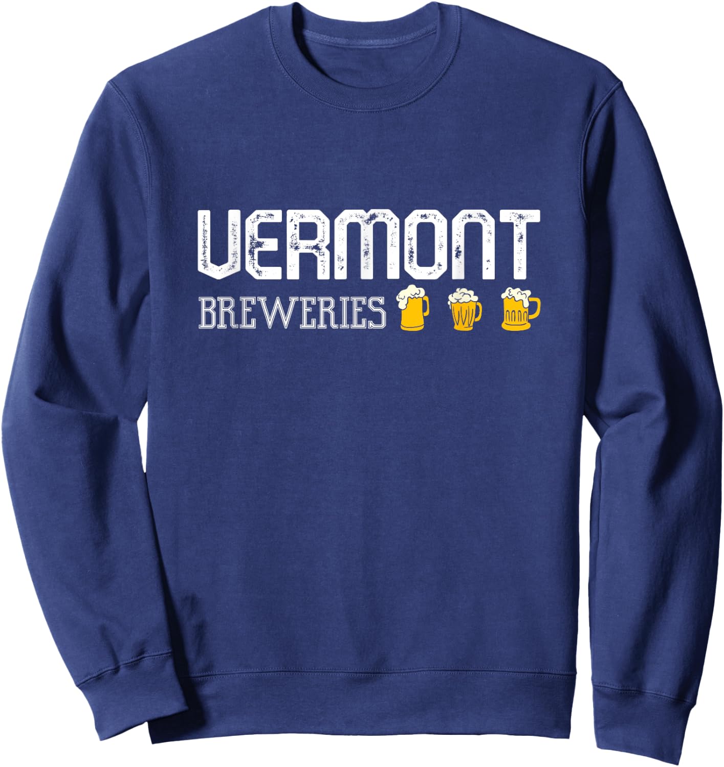 State Vermont Breweries Craft Beer- I LoVermont Vermont Beer Sweatshirt - Sweatshirt | Navy
