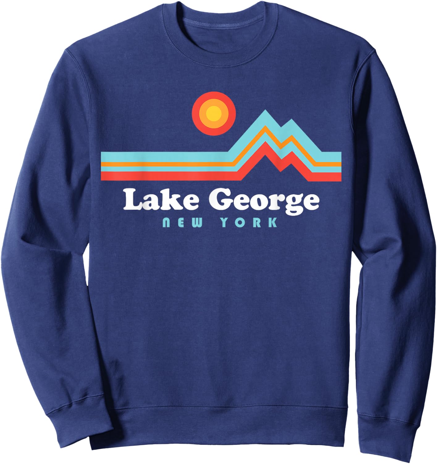 Lake George New York Sunset Mountains Sweatshirt - Sweatshirt | Navy