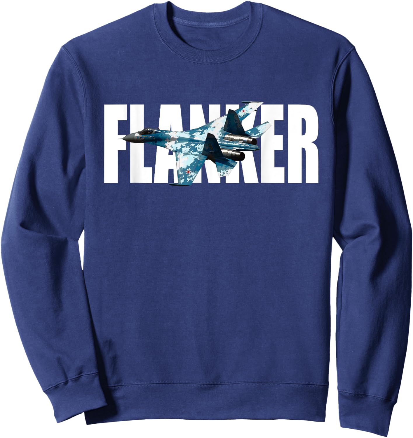 USSR Russian Su-27 SU27 Flanker Fighter Tarpaulin Sweatshirt - Sweatshirt | Navy
