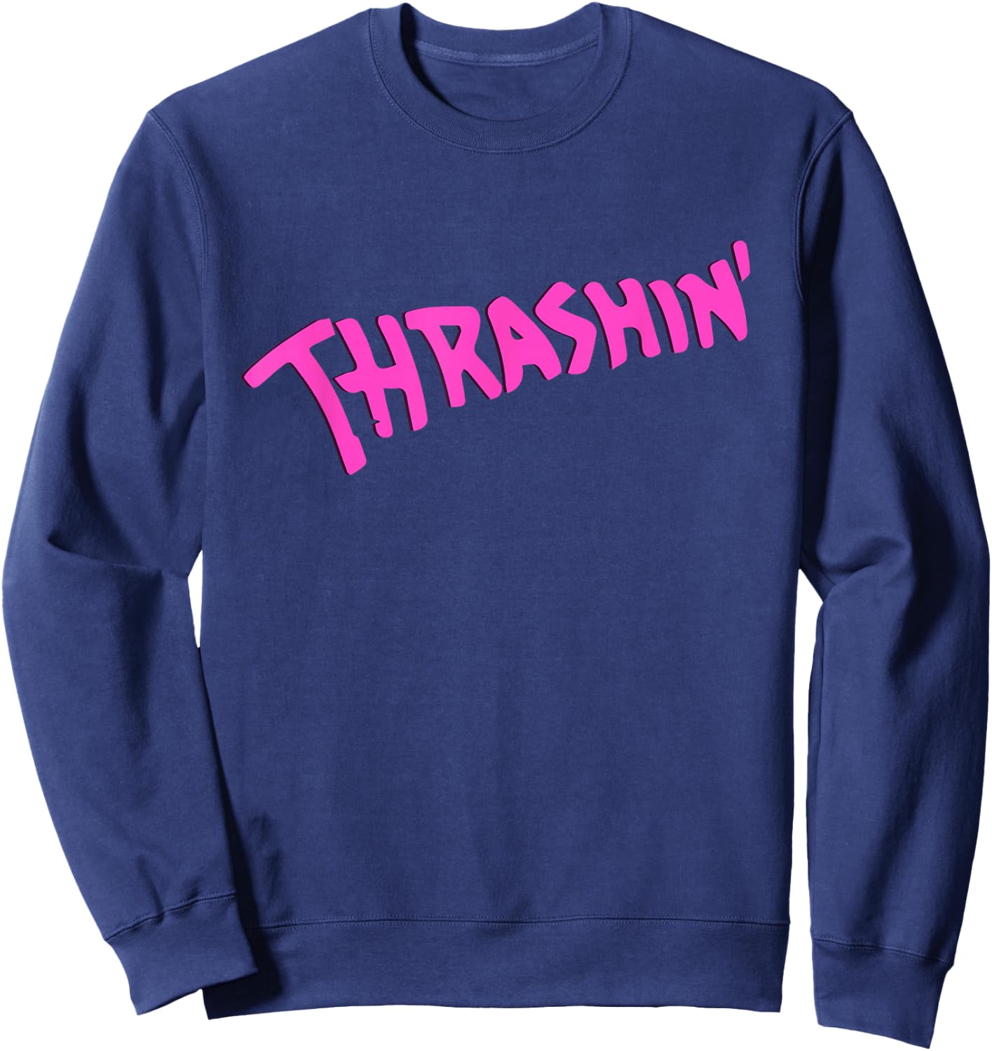 THRASHIN SHIRT | 80s Skater Skateboarding Sweatshirt - Sweatshirt | Navy