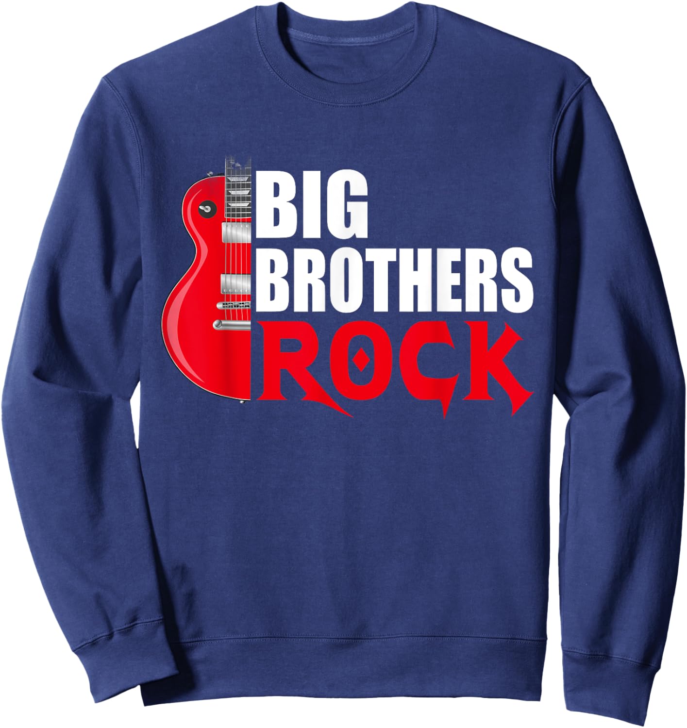Big Brothers Rock Shirt Funny Older Brother Gift Sweatshirt - Sweatshirt | Navy