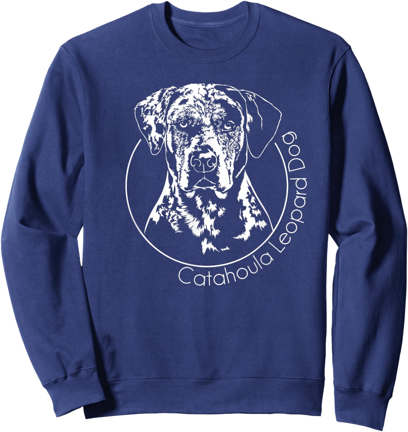 Louisiana Catahoula Leopard Dog Portrait Women Sweatshirt - Sweatshirt | Navy