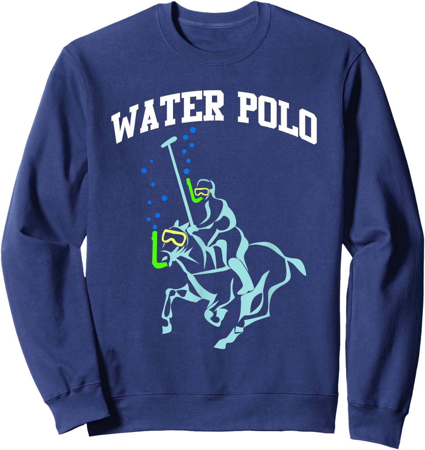 WATER POLO shirt Funny Snorkeling Horse Water Polo Joke Sweatshirt - Sweatshirt | Navy