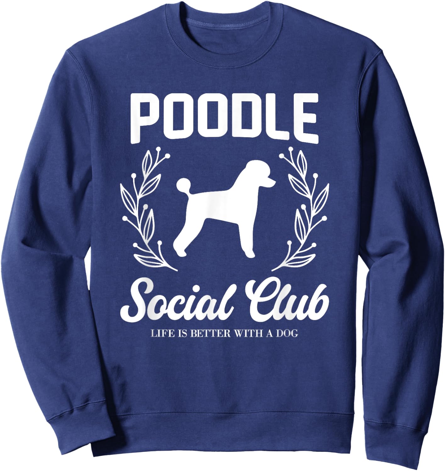 Poodle Social Club Dog Women Kids Sweatshirt - Sweatshirt | Navy
