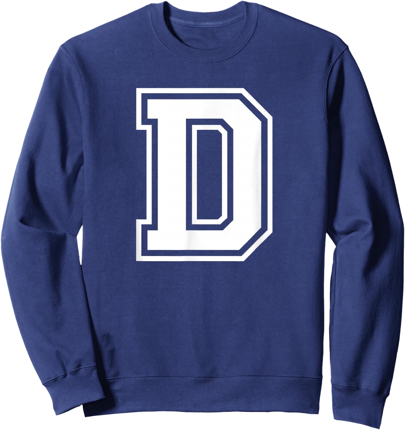 Letter D Name Initial Varsity Alphabet Monogram Sweatshirt - Sweatshirt | Navy