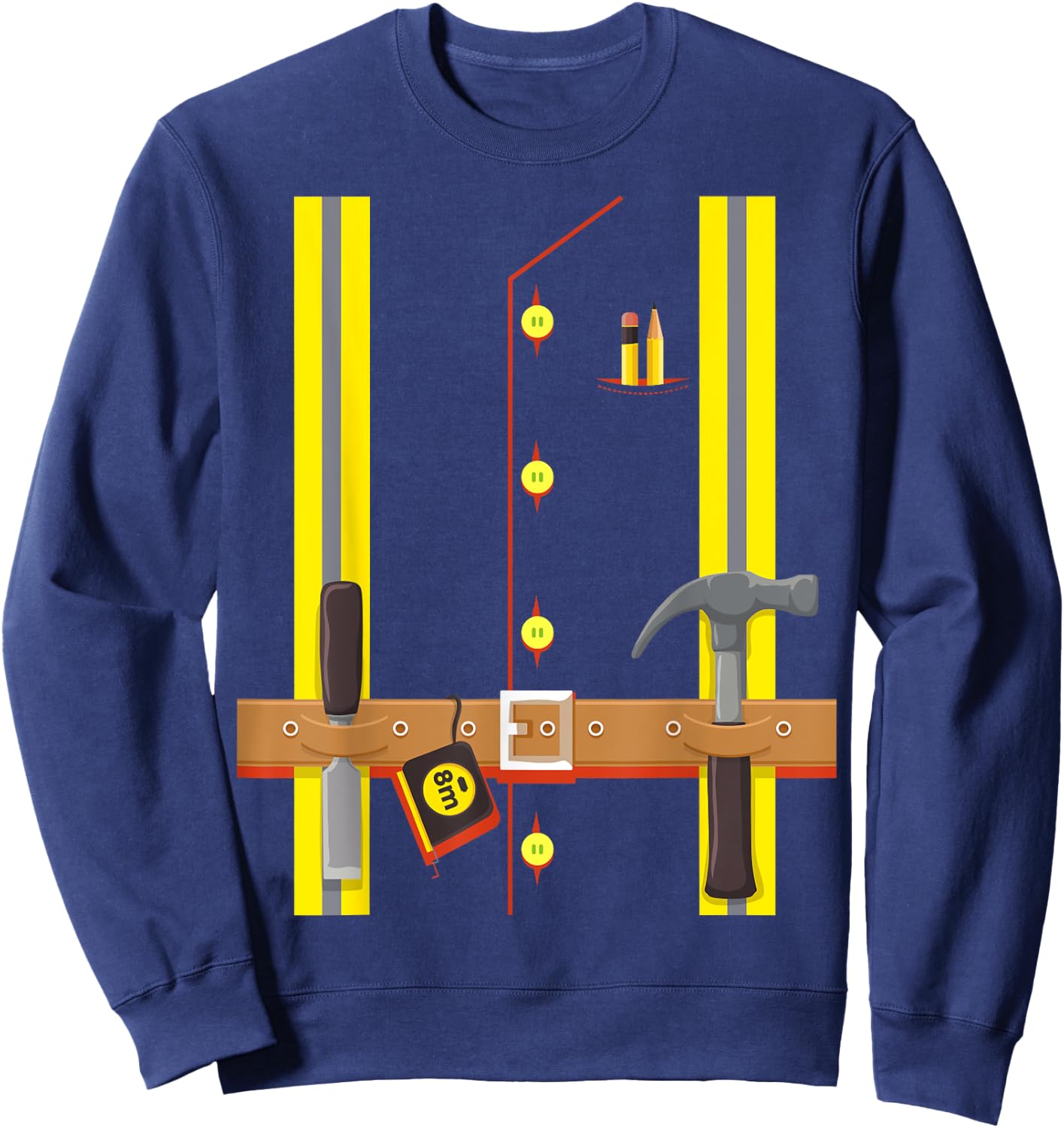 Construction Worker Costume for Boys Kids Halloween Builder Sweatshirt - Sweatshirt | Navy