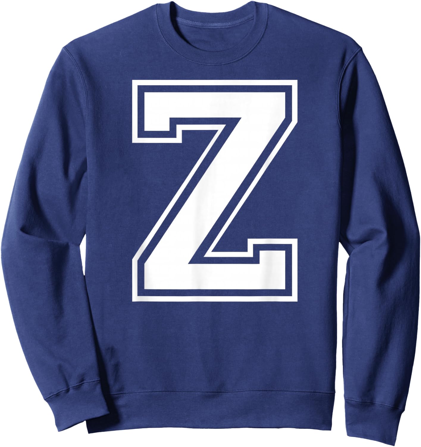 Letter Z Capital Alphabet College Varsity Monogram Club Sweatshirt - Sweatshirt | Navy