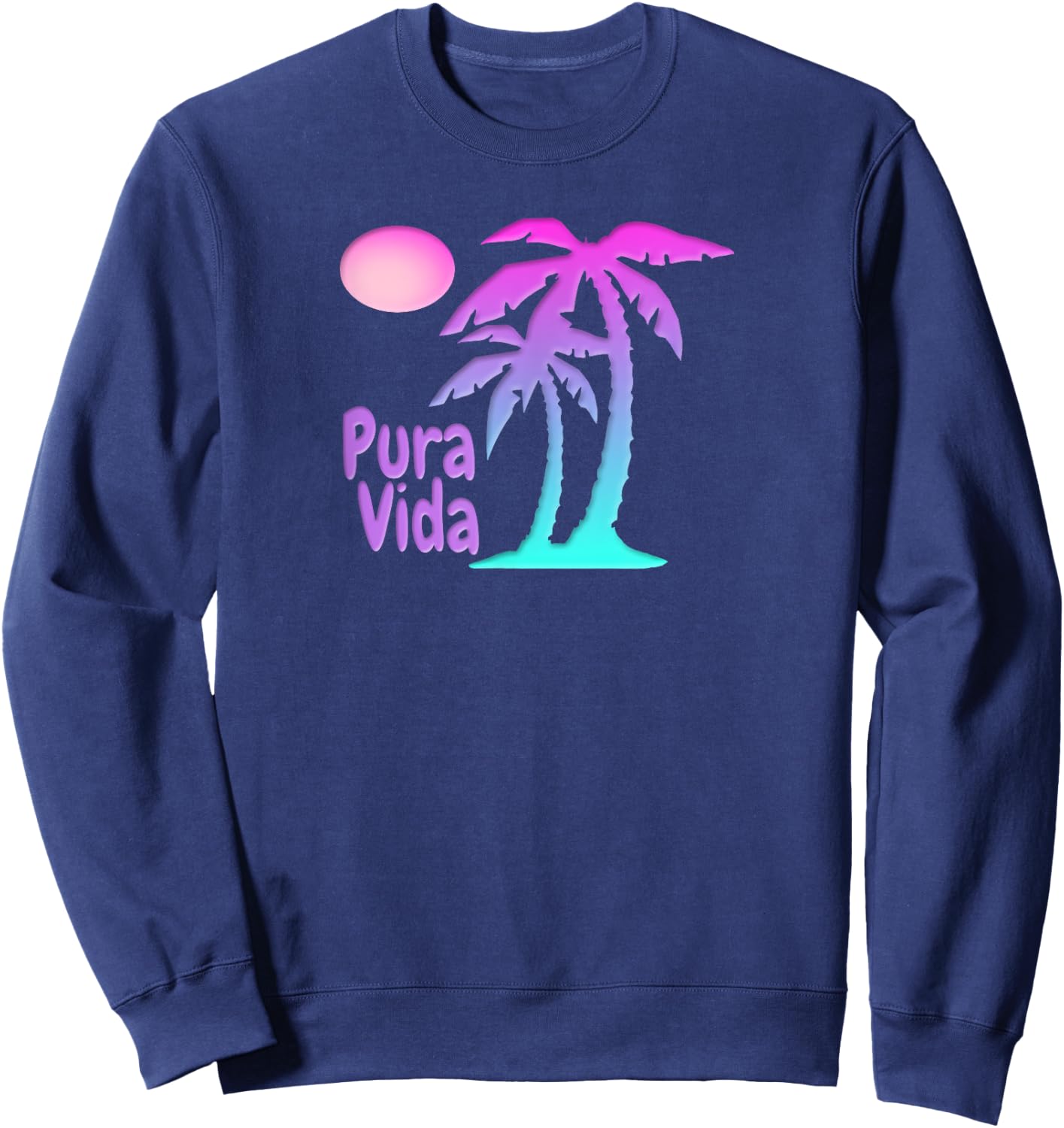 PURA VIDA Souvenir Palm Trees Beach Sun Costa Rica Women Girls Kids Sweatshirt - Sweatshirt | Navy
