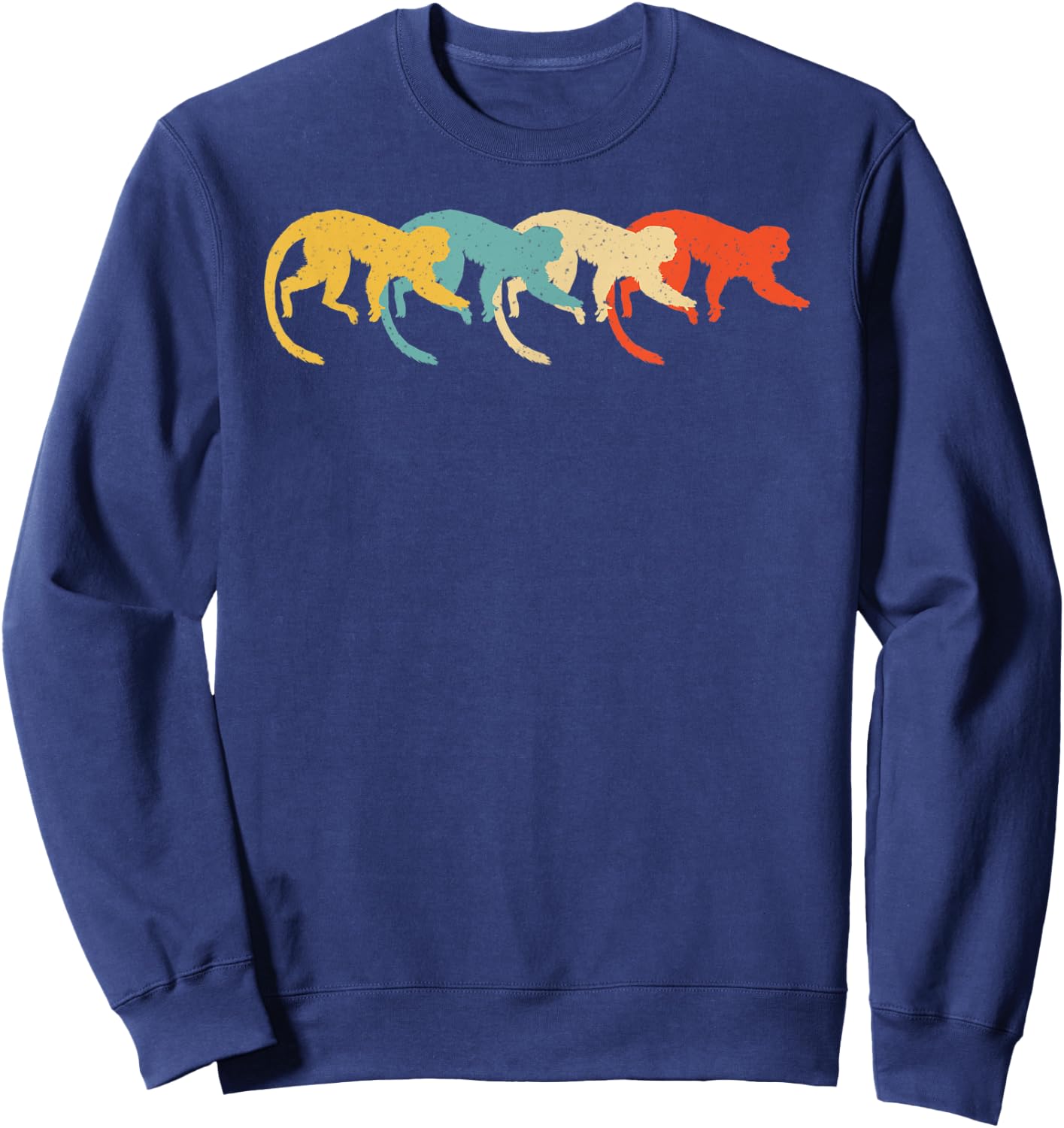 Gibbon Vintage Retro Lesser ape Lar Lover 60s 70s Gift Sweatshirt - Sweatshirt | Navy