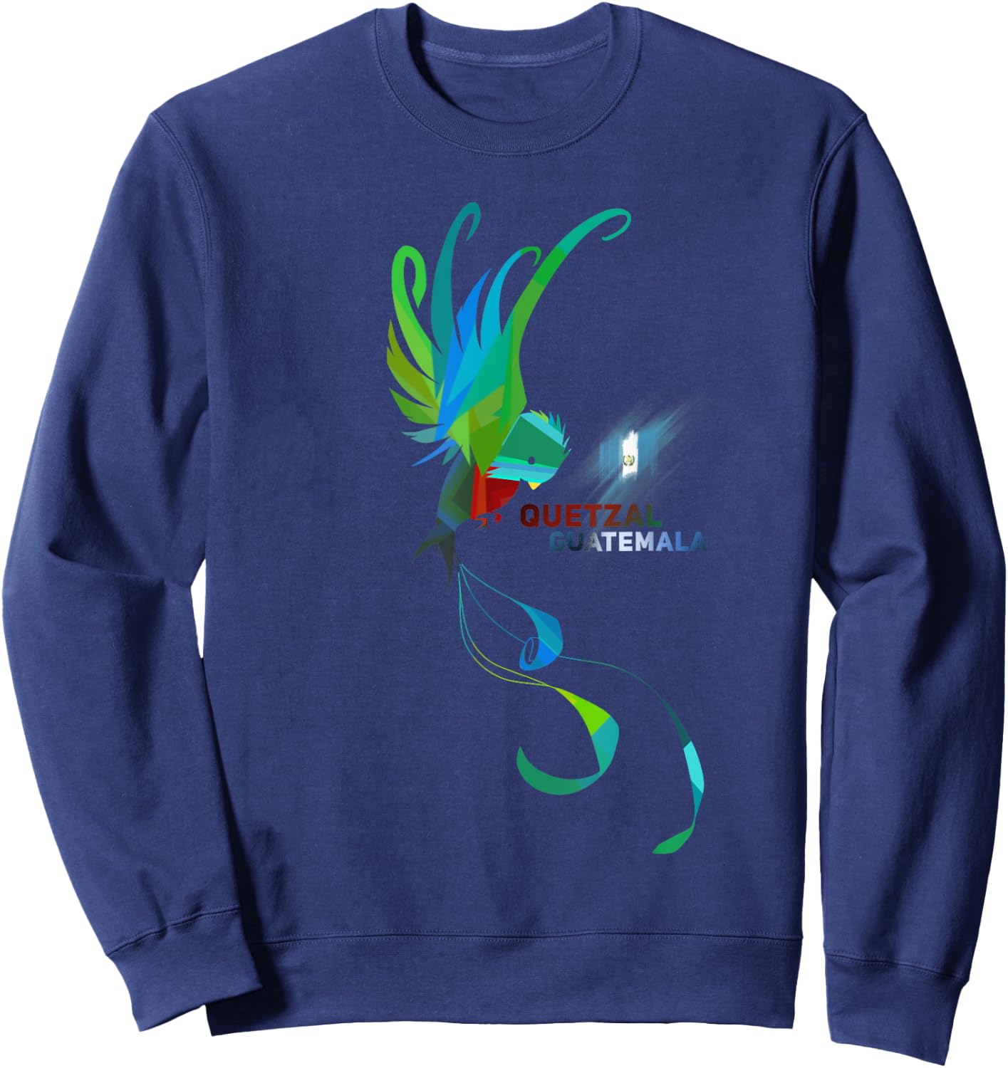 Guatemala National Bird- Quetzal Sweatshirt - Sweatshirt | Navy