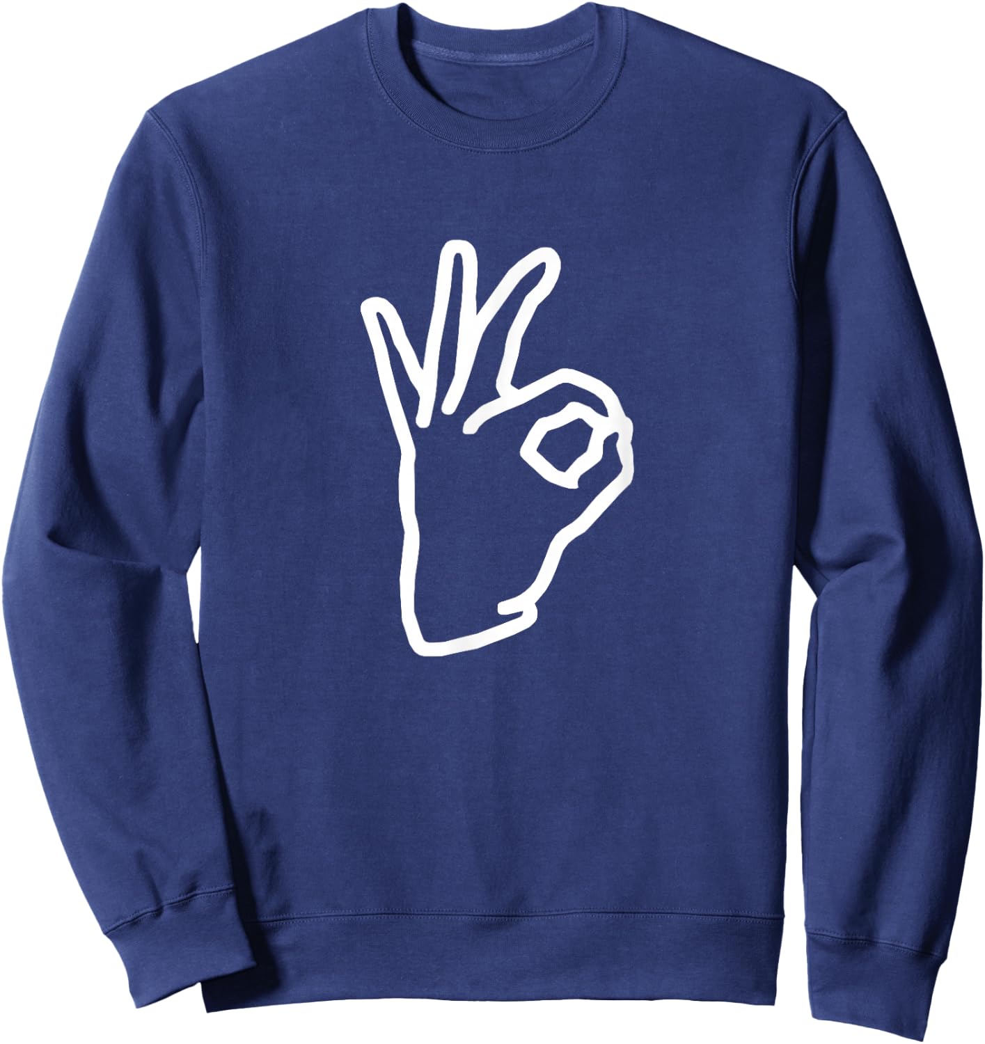 BoredKoalas Meme Ok Hand Sign Retro , -Adults & Kids, Black, Small Sweatshirt - Sweatshirt | Navy