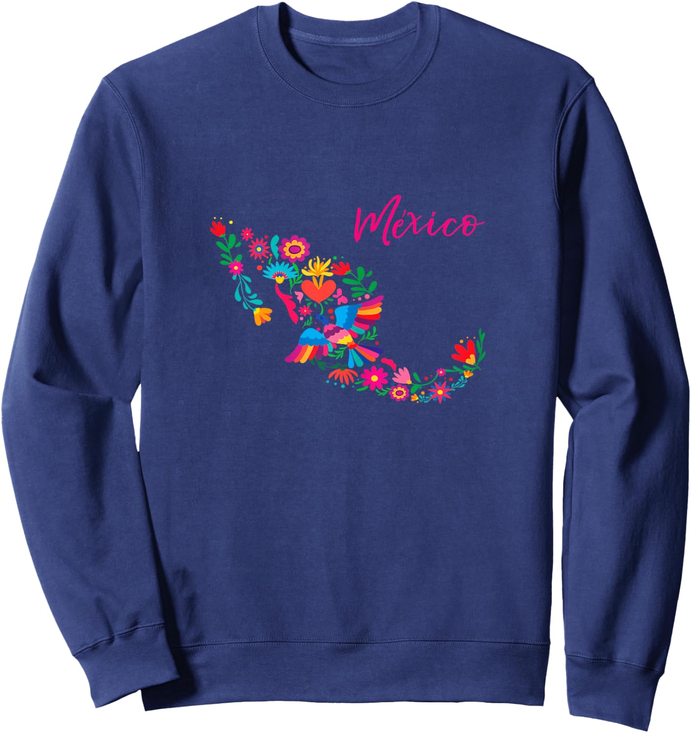Otomi Mexican Floral Card Sweatshirt - Sweatshirt | Navy