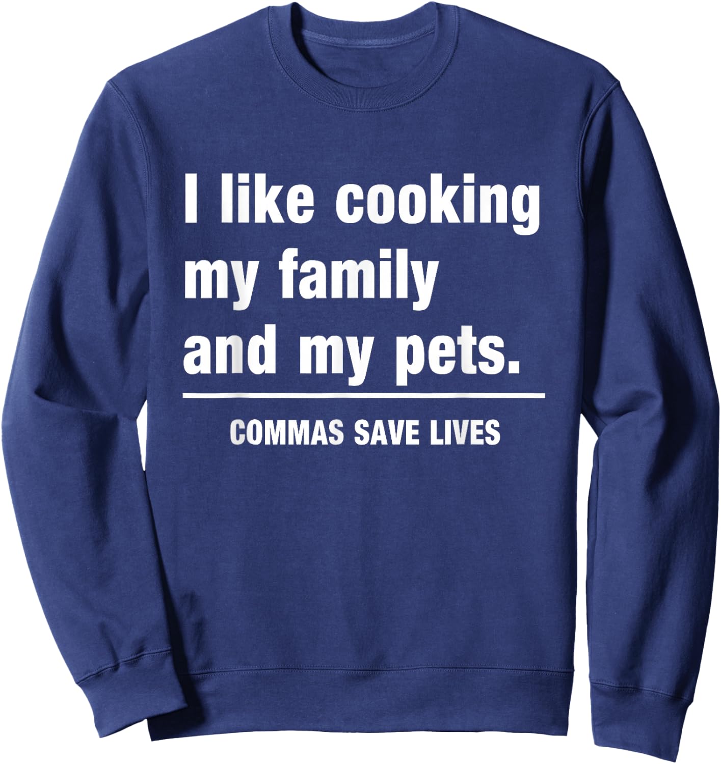Commas Save Lives Sweatshirt - Sweatshirt | Navy