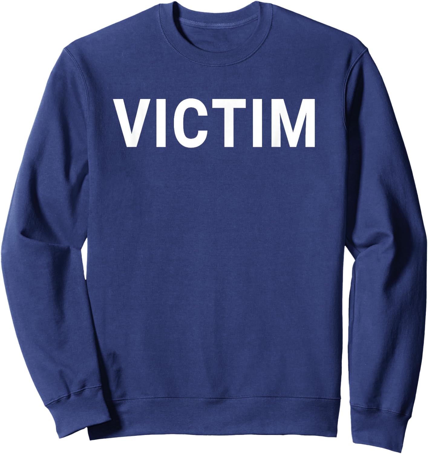 Victim Black Classic Letter Print - Men's Small Sweatshirt - Sweatshirt | Navy