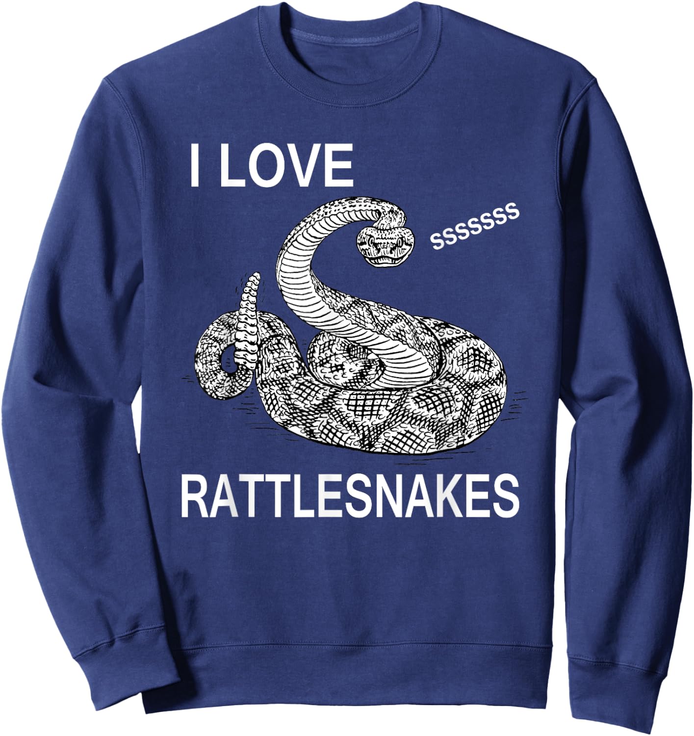 I Love Snakes - Rattlesnake Snake Lovers Sweatshirt - Sweatshirt | Navy