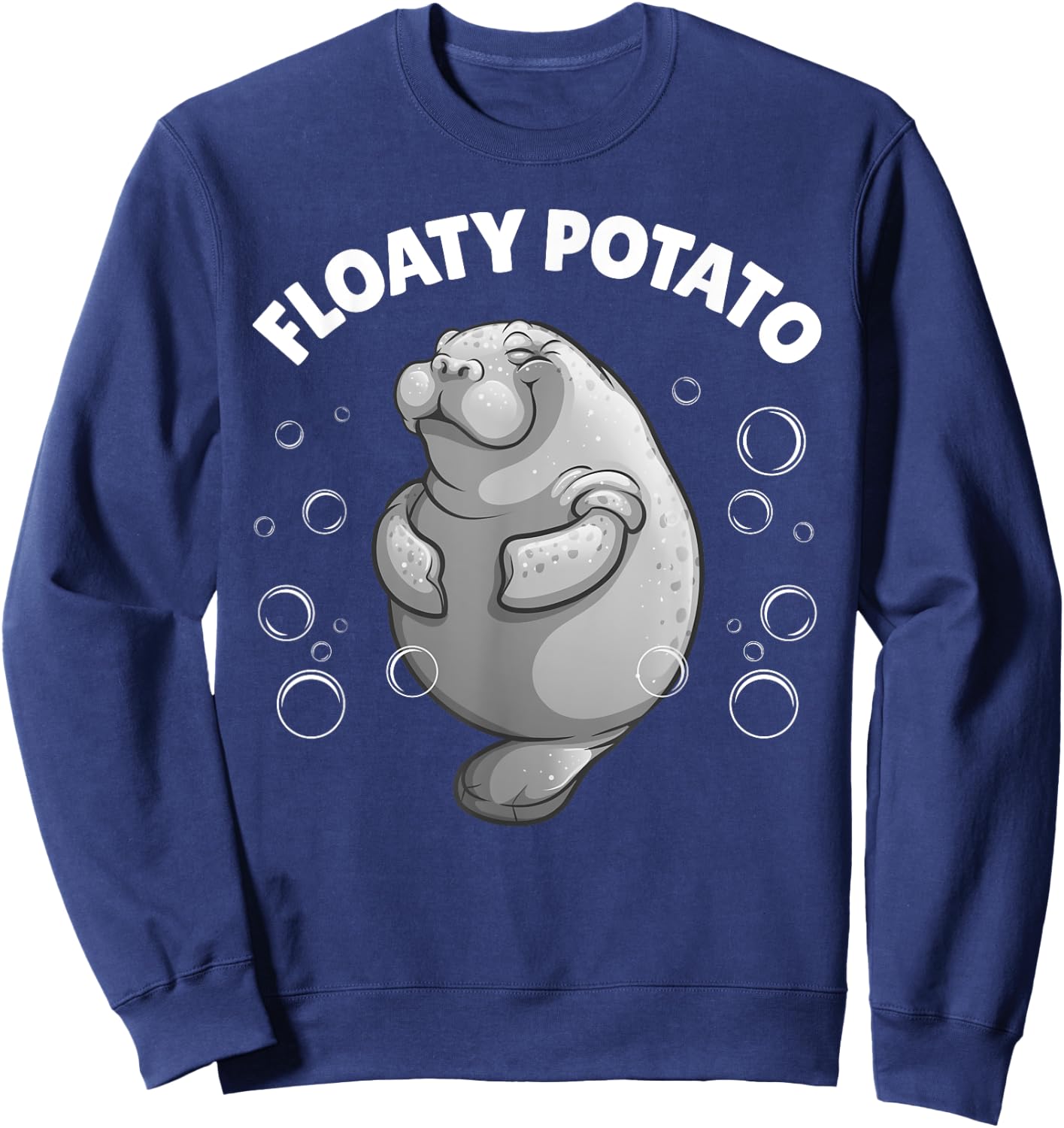 Cute Manatee Design Women Kids Sea Cow Manatee Lover Sweatshirt - Sweatshirt | Navy