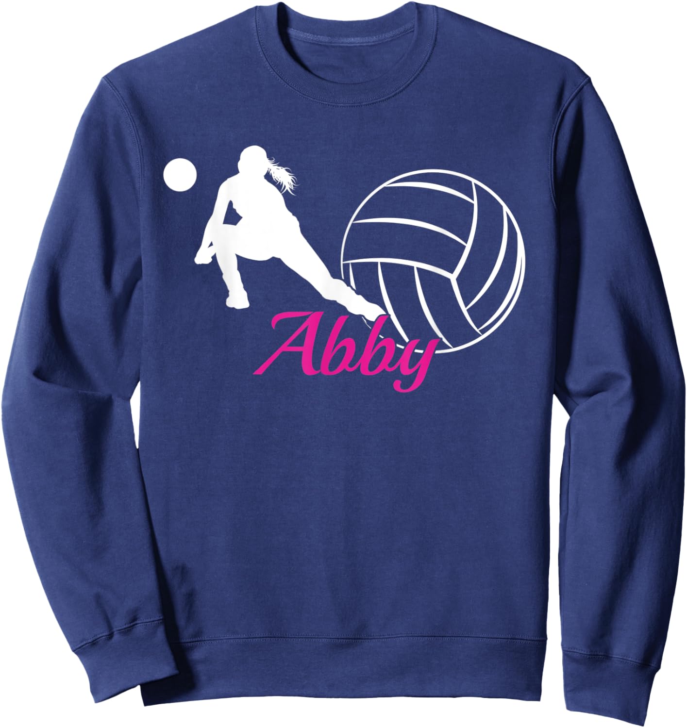 Abby Name Gift Personalized Volleyball Sweatshirt - Sweatshirt | Navy