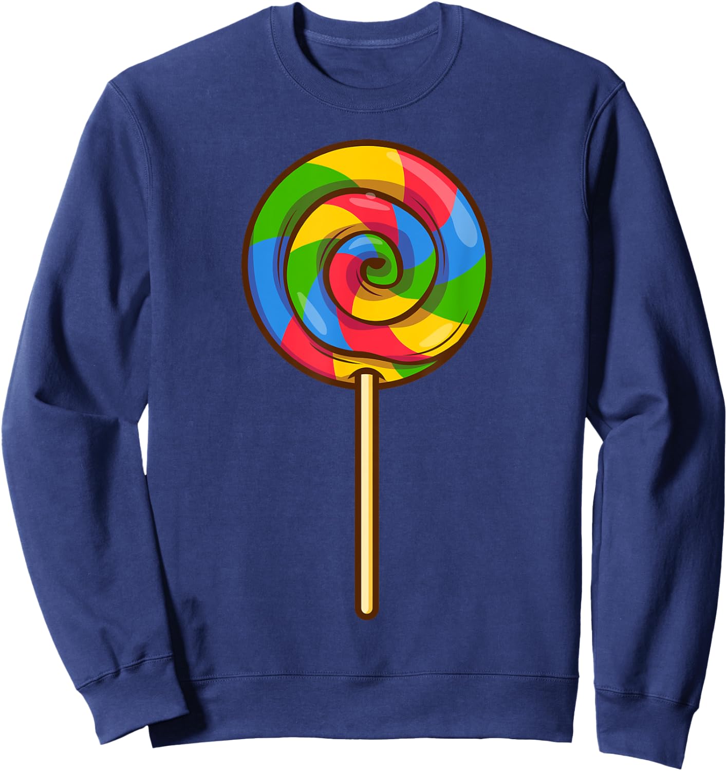Lollipop Rainbow Sucker Candy Halloween Costume Lazy Gift Sweatshirt - Sweatshirt | Navy
