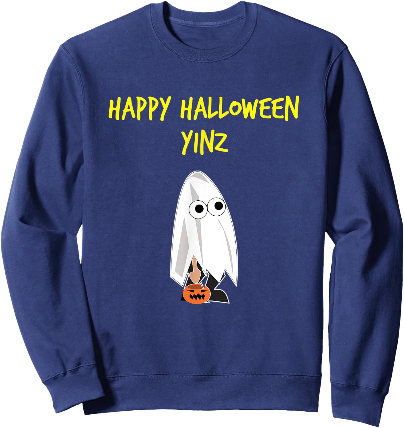 Happy Halloween Pittsburgh Yinz Sweatshirt - Sweatshirt | Navy