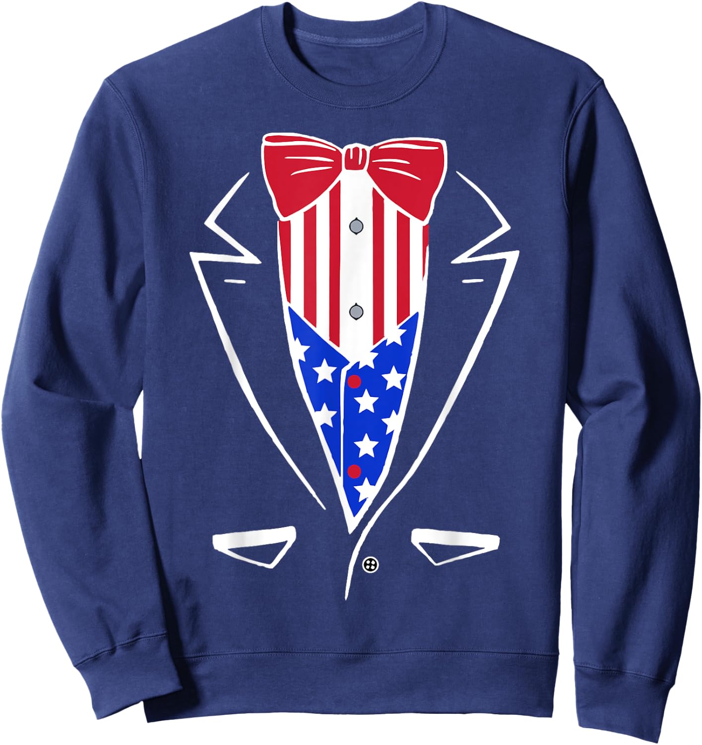 USA Pride American Flag Tuxedo Women Kids Men Sweatshirt - Sweatshirt | Navy