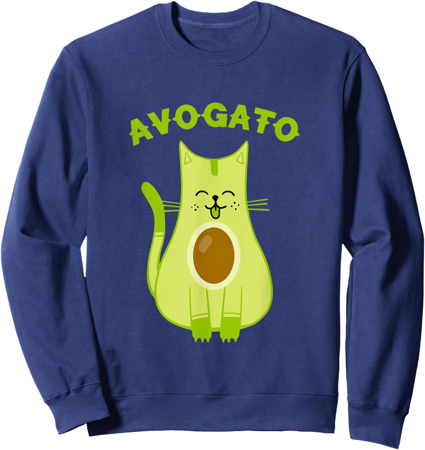 Avogato Funny Avo-Gato Cinco De Mayo Avocado Cat Pun Humor Women Kids Sweatshirt - Sweatshirt | Navy