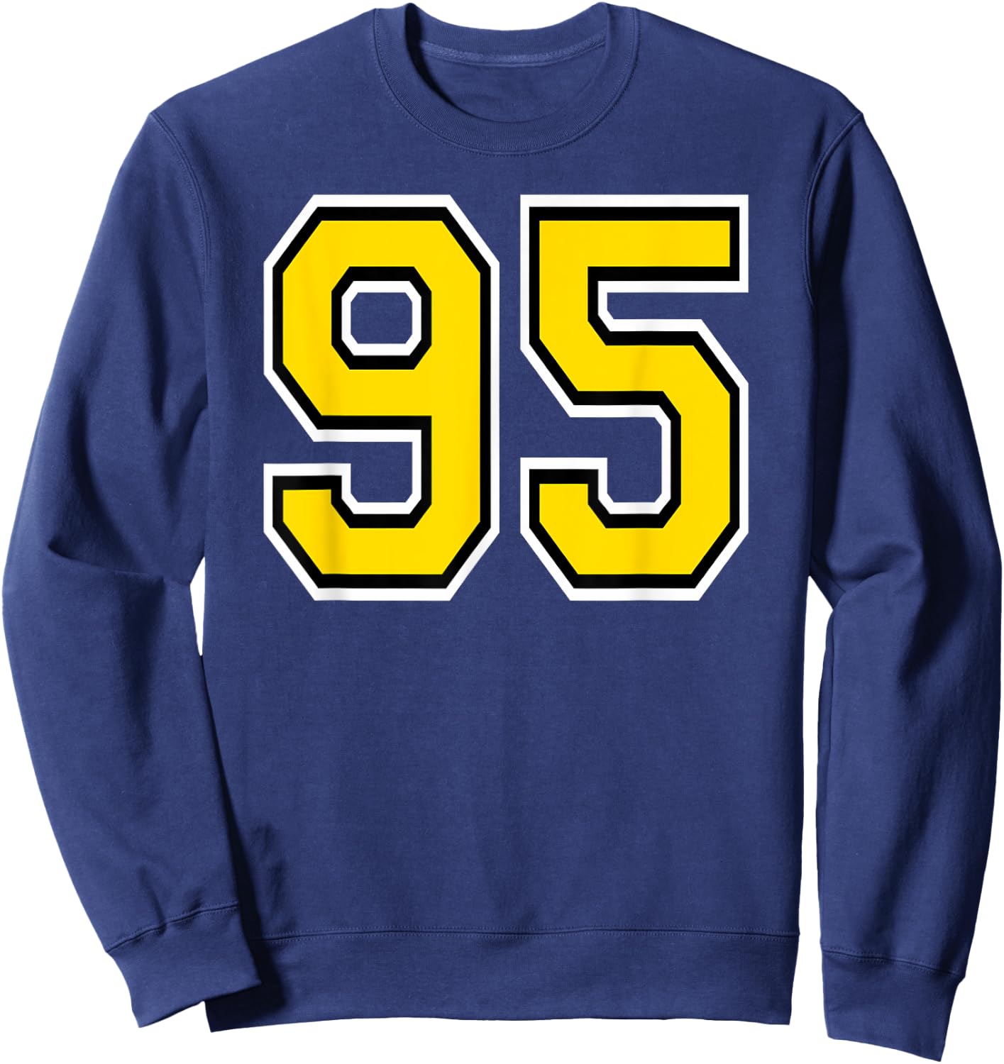 Number 95 in Yellow White Black Sweatshirt - Sweatshirt | Navy