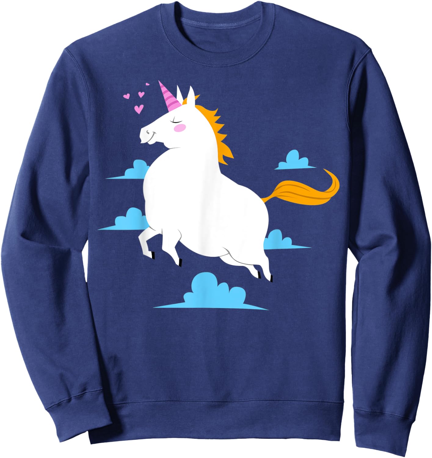 kawaii Fat unicorn Sweatshirt - Sweatshirt | Navy