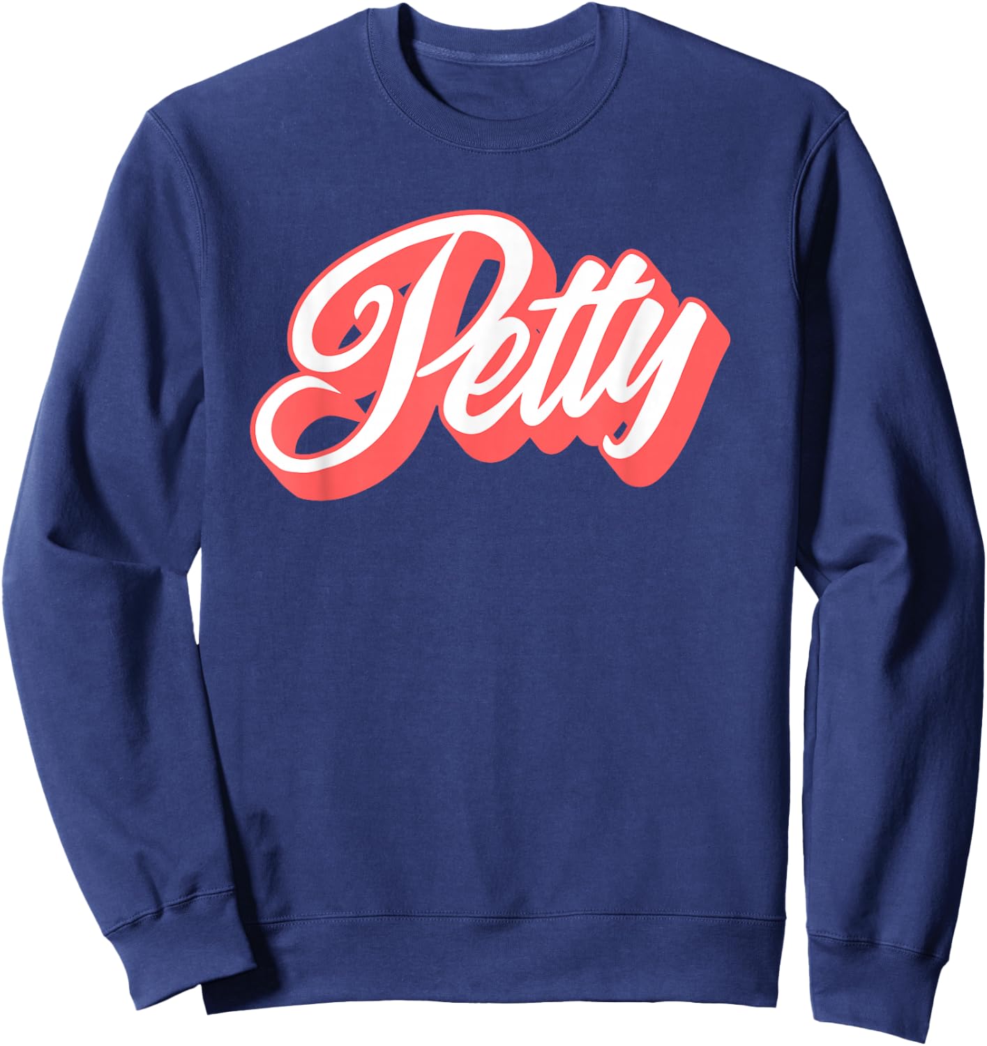 Styleuniversal Women's Petty Funny Cartoon Letter Print , Black, Small Sweatshirt - Sweatshirt | Navy