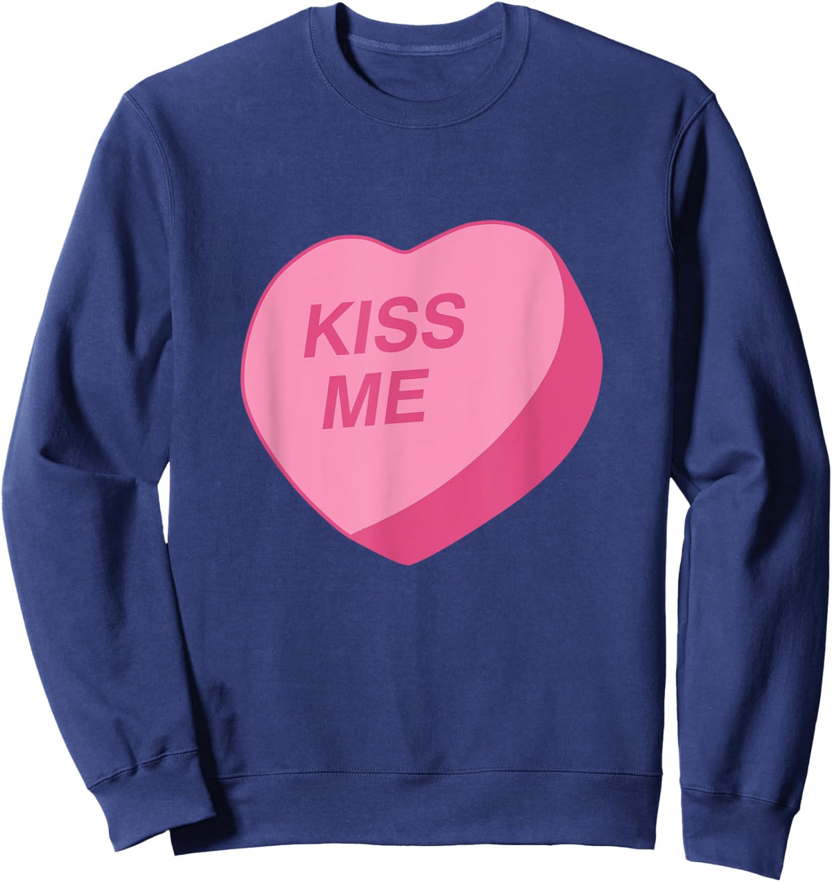 Candy Heart "Kiss Me" Valentine's Day Sweatshirt - Sweatshirt | Navy