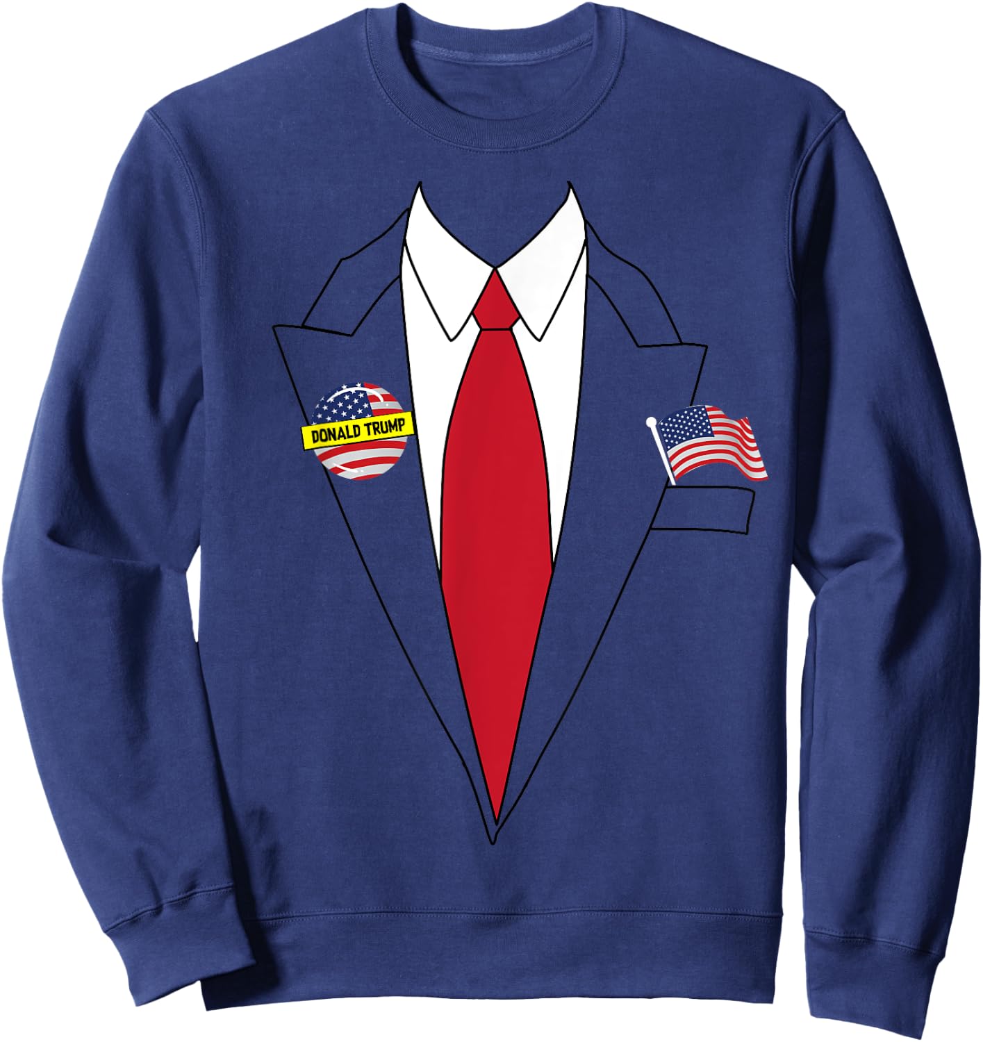 Donald Trump Halloween Costume Shirt | Cute President Gift Sweatshirt - Sweatshirt | Navy