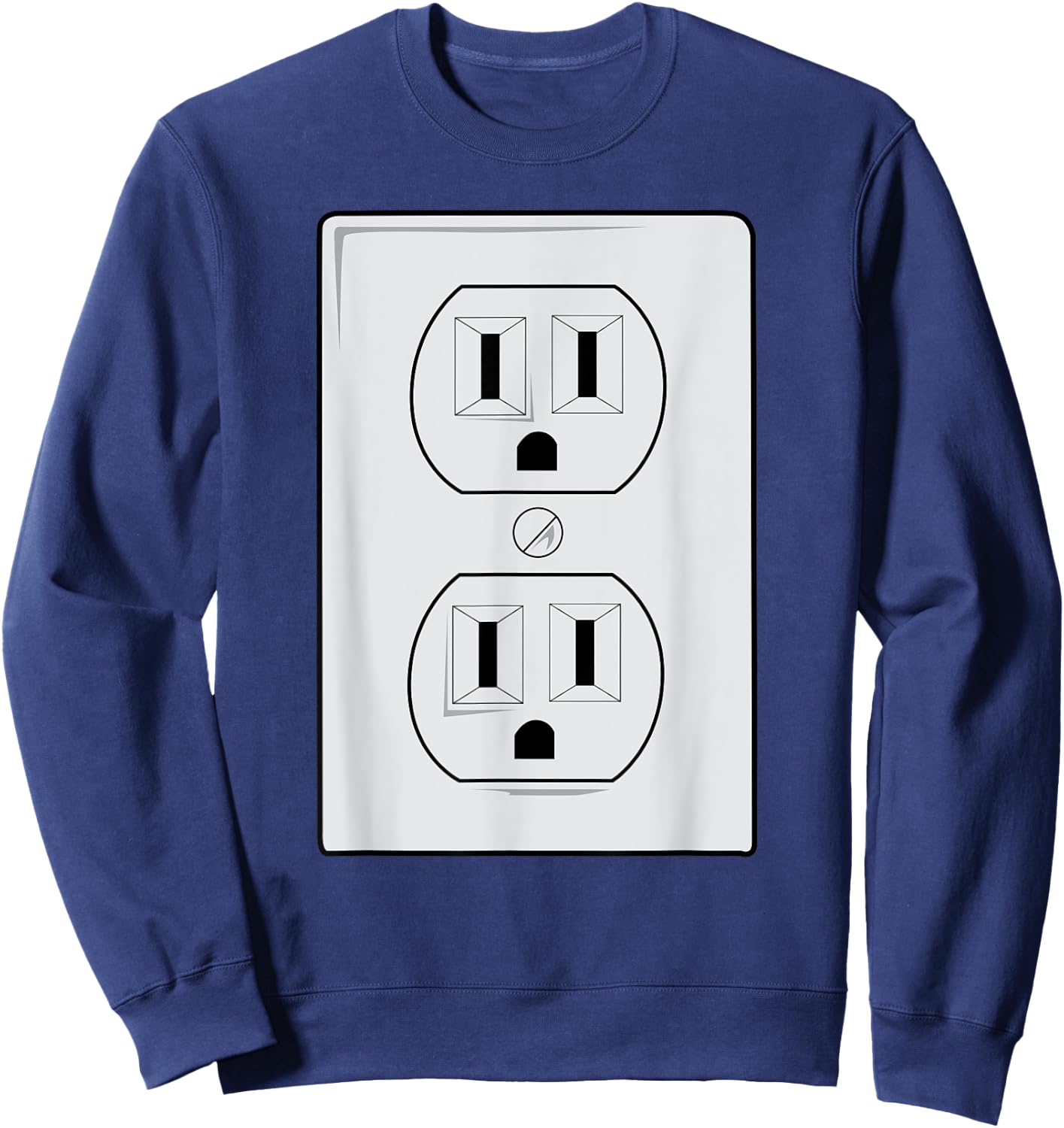 Electrical Outlet Plug And SOCKET Couples Costume Halloween Sweatshirt - Sweatshirt | Navy