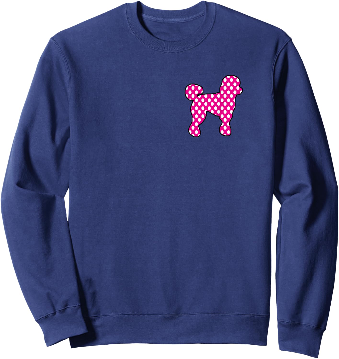 Pink And White Polka Dot Poodle 50s Sock Hop Dance Retro Sweatshirt - Sweatshirt | Navy