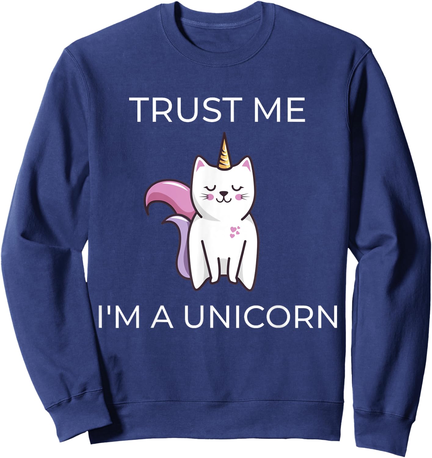Caticorn T shirt Cat Unicorn Meowgical Kittycorn Shirt Sweatshirt - Sweatshirt | Navy