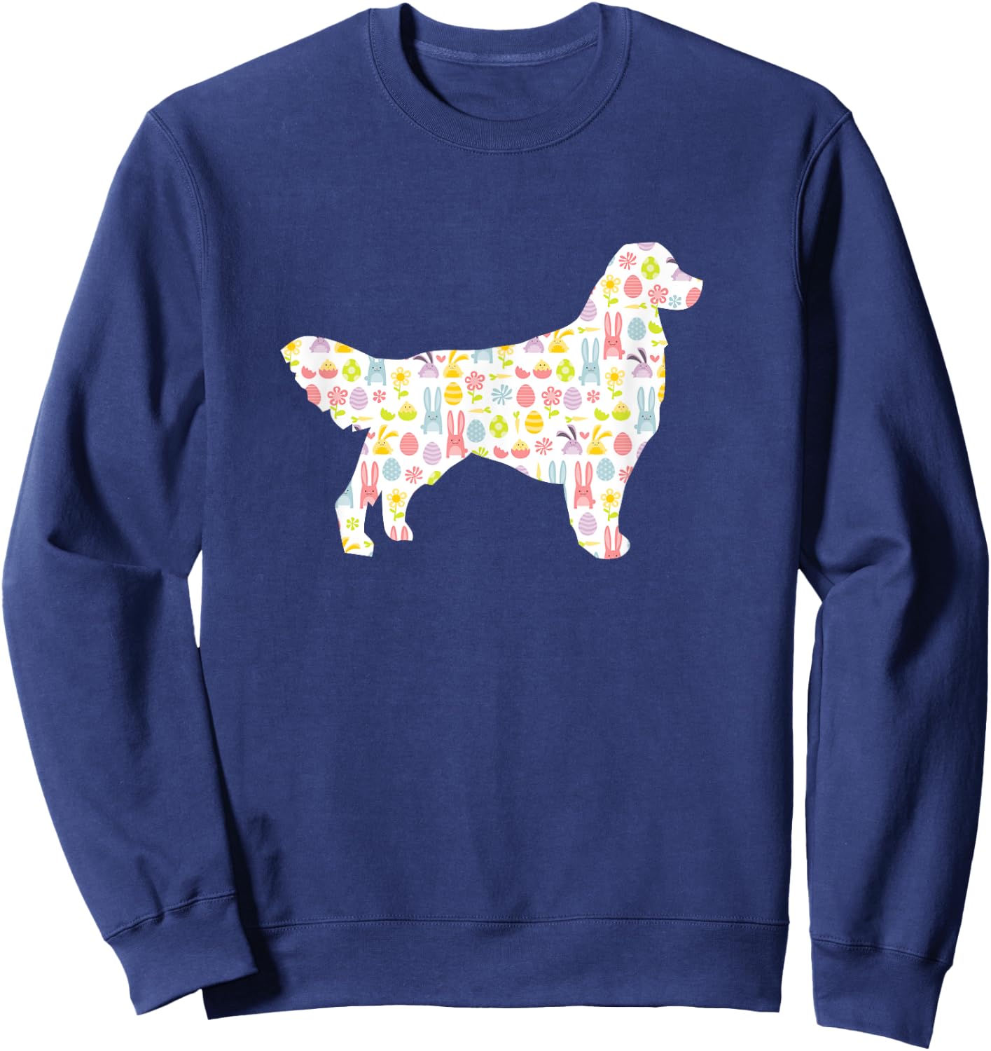 Golden Retriever Easter Bunny Dog Silhouette Sweatshirt - Sweatshirt | Navy