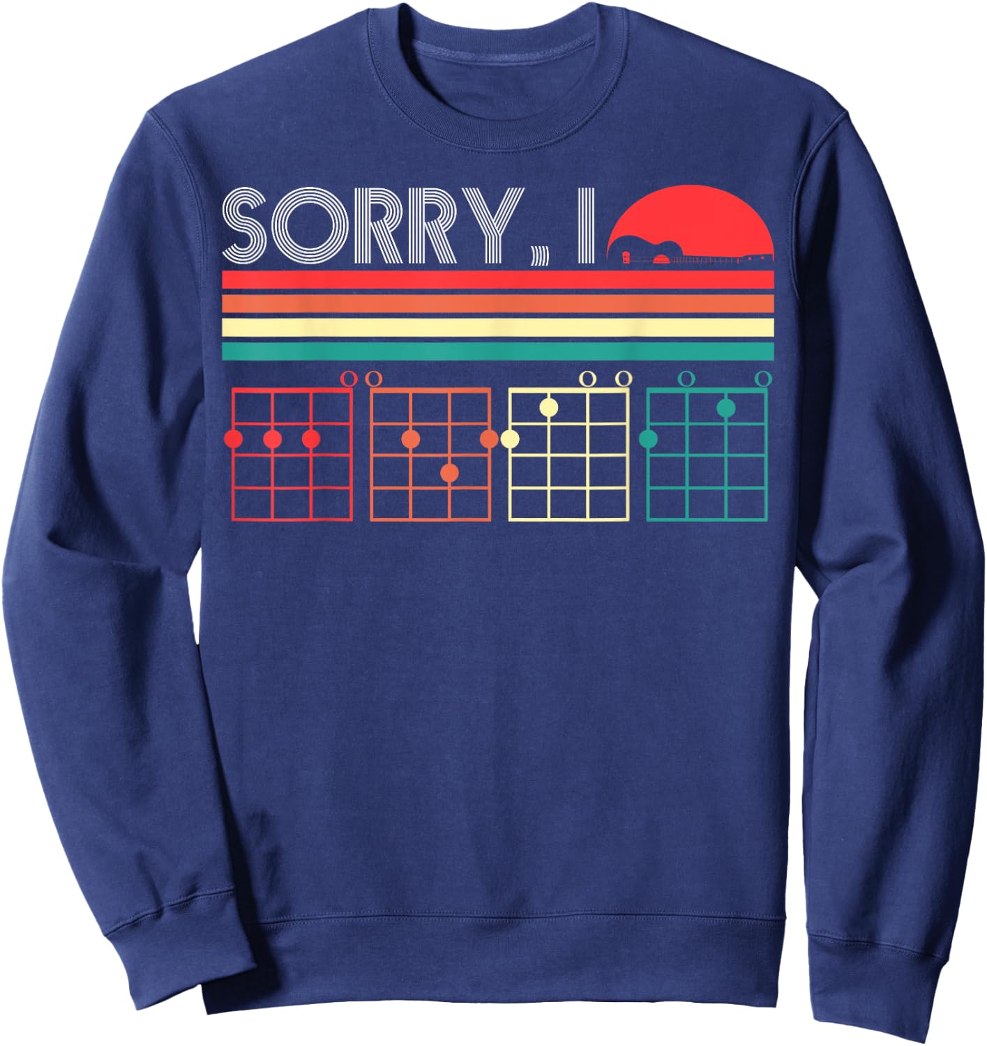 Sorry I-DGAF Hidden Message Ukulele Chords Music Note Sweatshirt - Sweatshirt | Navy