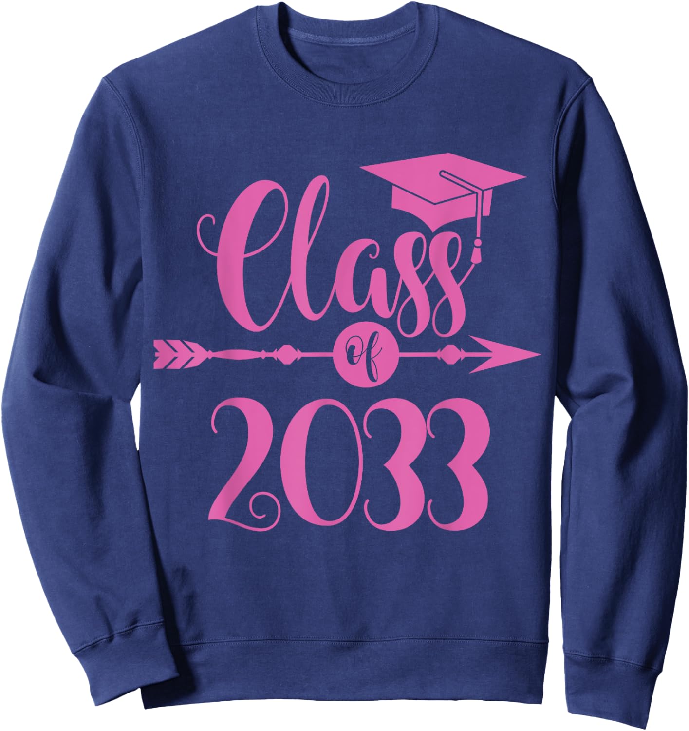 Class of 2033 Grow With Me Kindergarten School Graduate Gift Sweatshirt - Sweatshirt | Navy