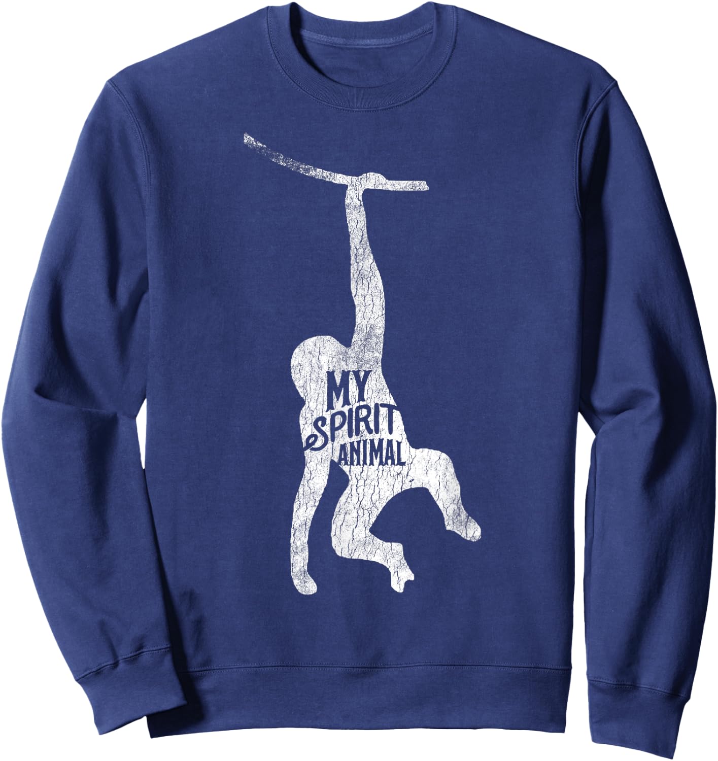 Cute Monkey Is My Spirit Animal Love Monkeys Gift Sweatshirt - Sweatshirt | Navy