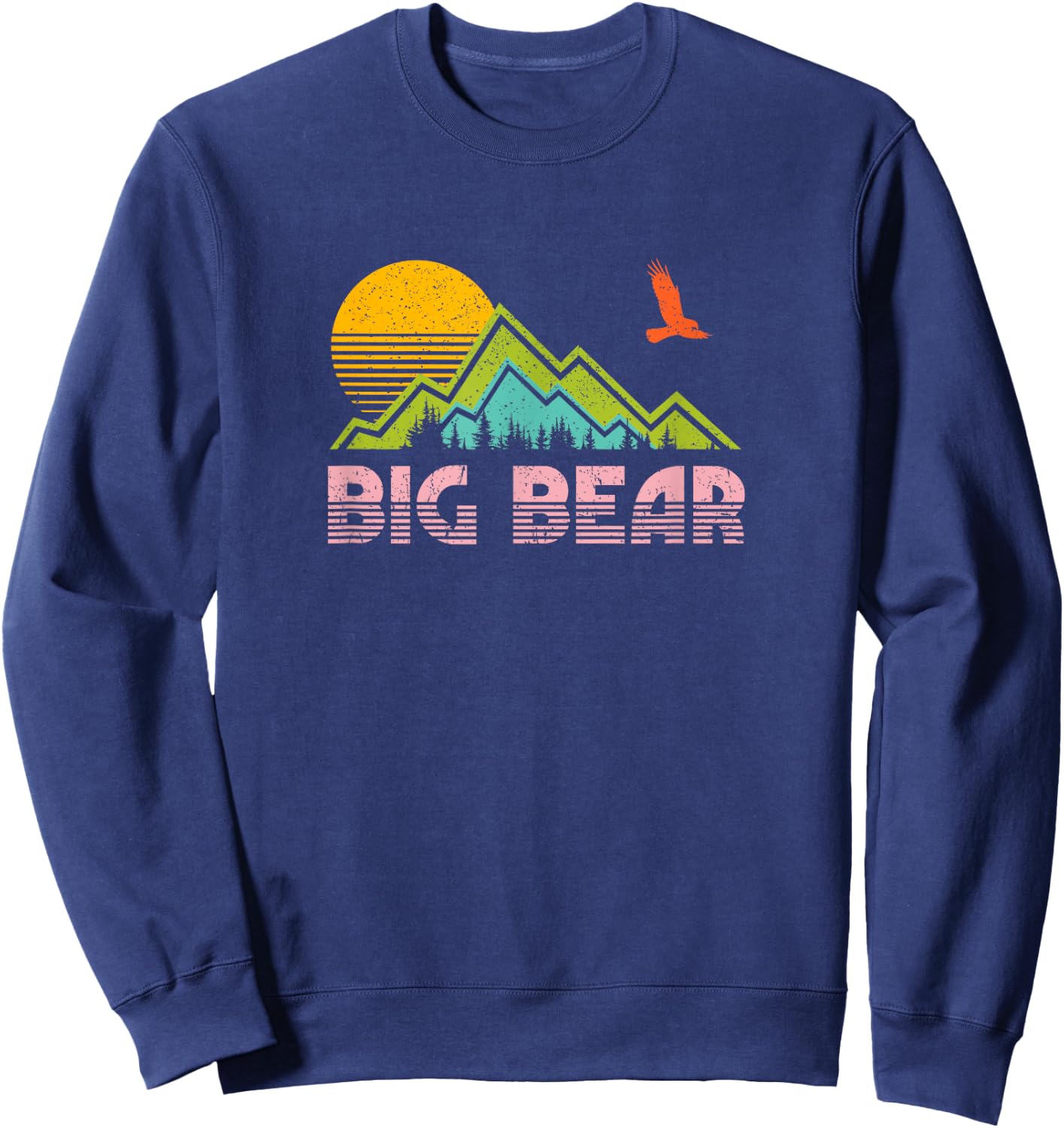 Big Bear Lake California Retro Vintage Sweatshirt - Sweatshirt | Navy