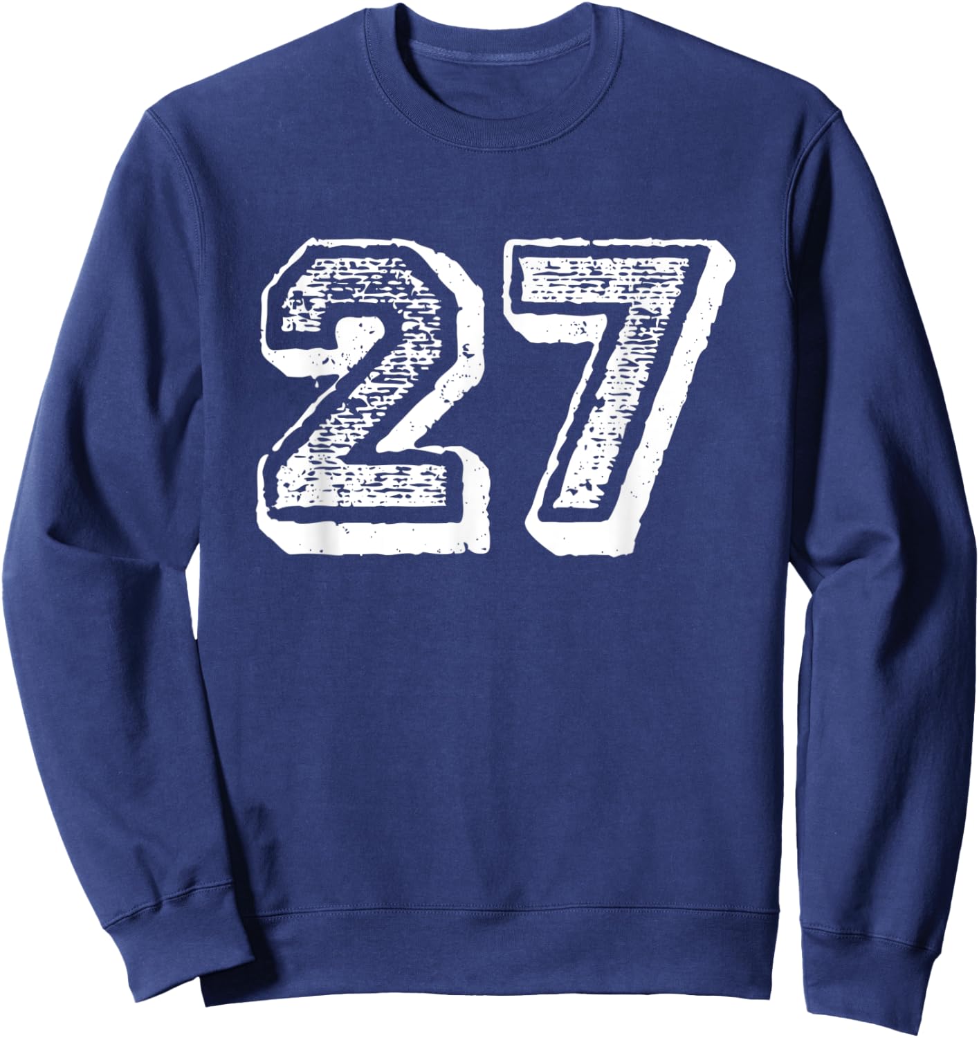 Number 27 Sports Jersey Player #27 Fan Front Print Vintage Sweatshirt - Sweatshirt | Navy