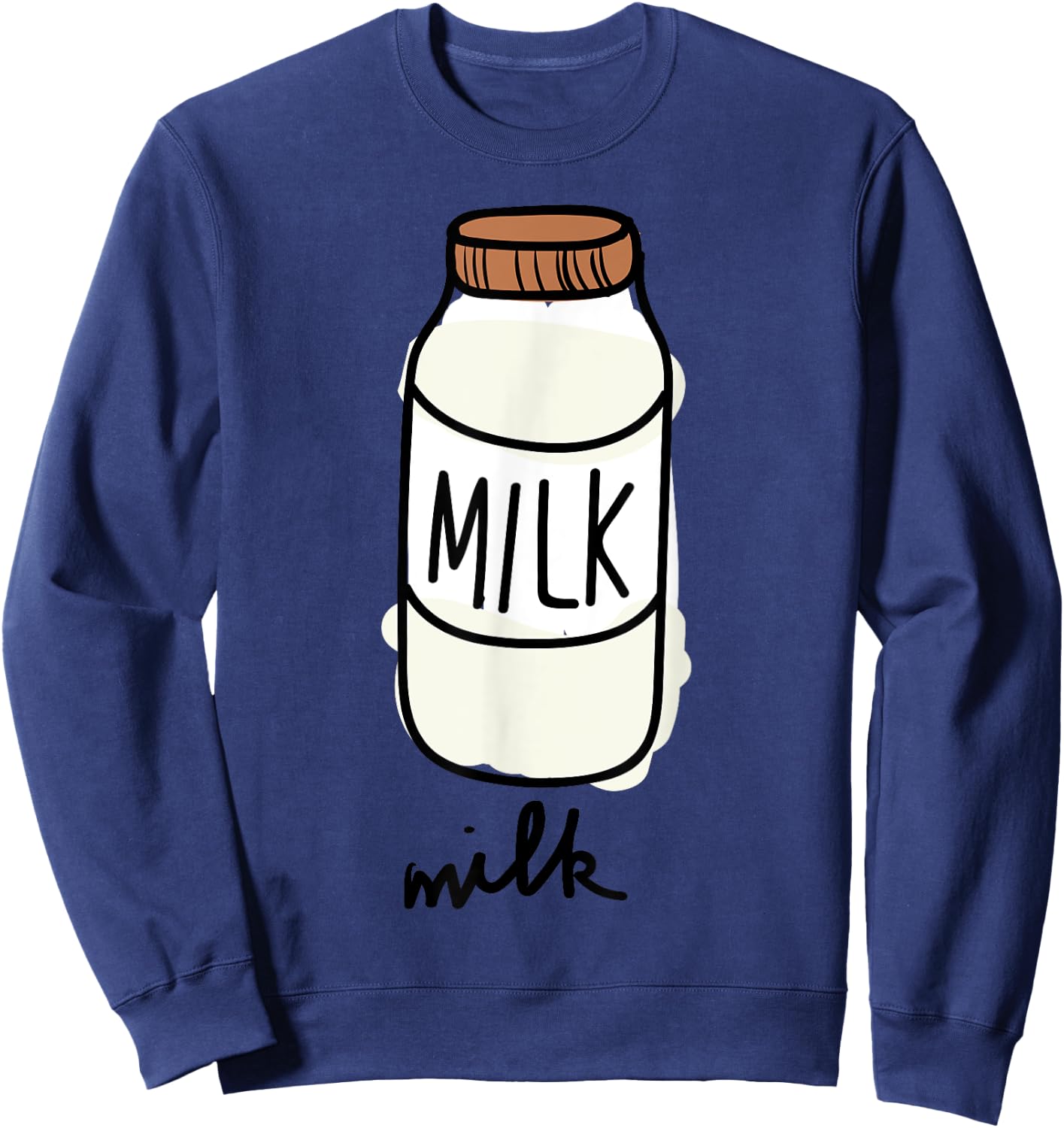 Milk Carton Milky Match Pair with Cookie Costume Sweatshirt - Sweatshirt | Navy