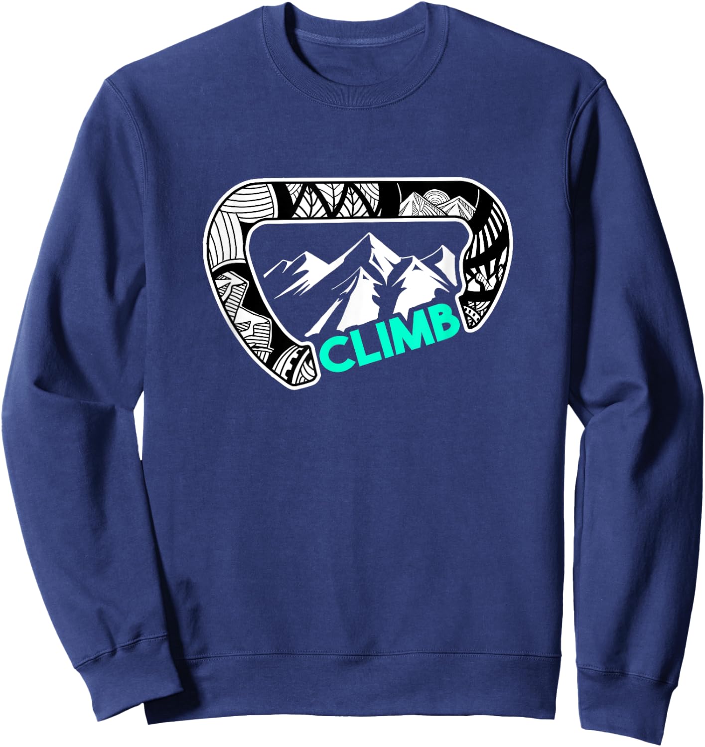 Carabiner Rock Climbing Gifts Print Climbing Bouldering Sweatshirt - Sweatshirt | Navy
