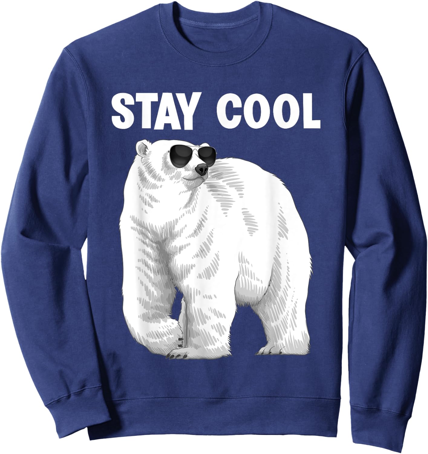 Cool Polar Bear Design Women Animal Polar Bear Lover Sweatshirt - Sweatshirt | Navy