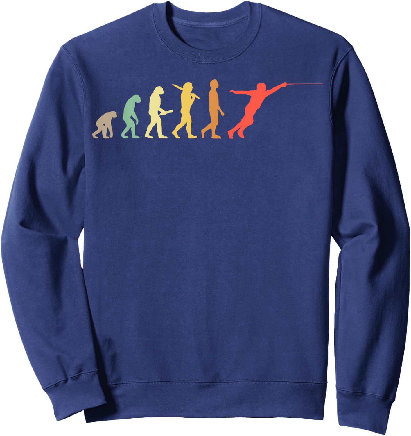 Retro Fencing Evolution Gift Fencers Sweatshirt - Sweatshirt | Navy