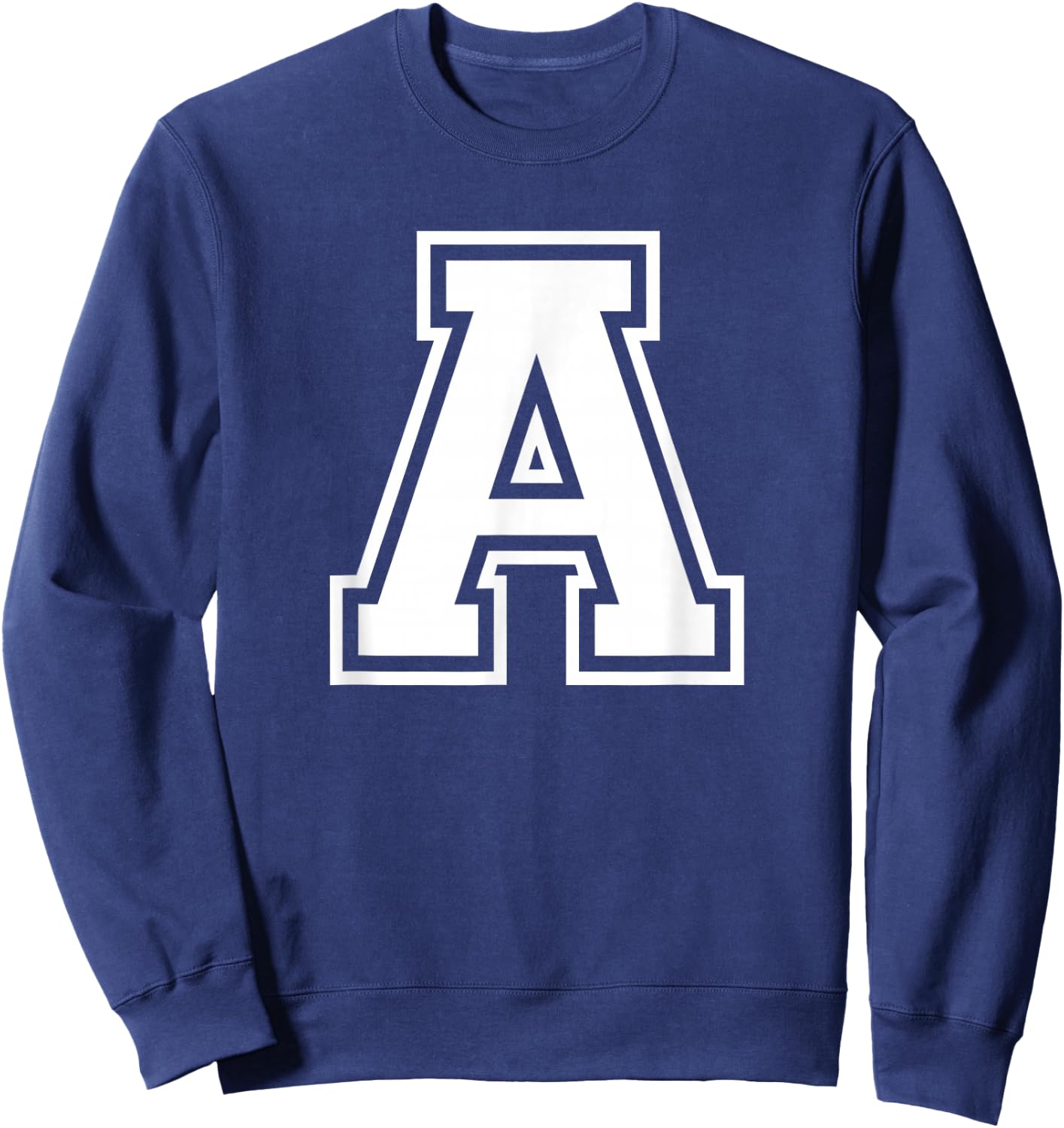Letter A Name Initial Varsity Alphabet Monogram Sweatshirt - Sweatshirt | Navy