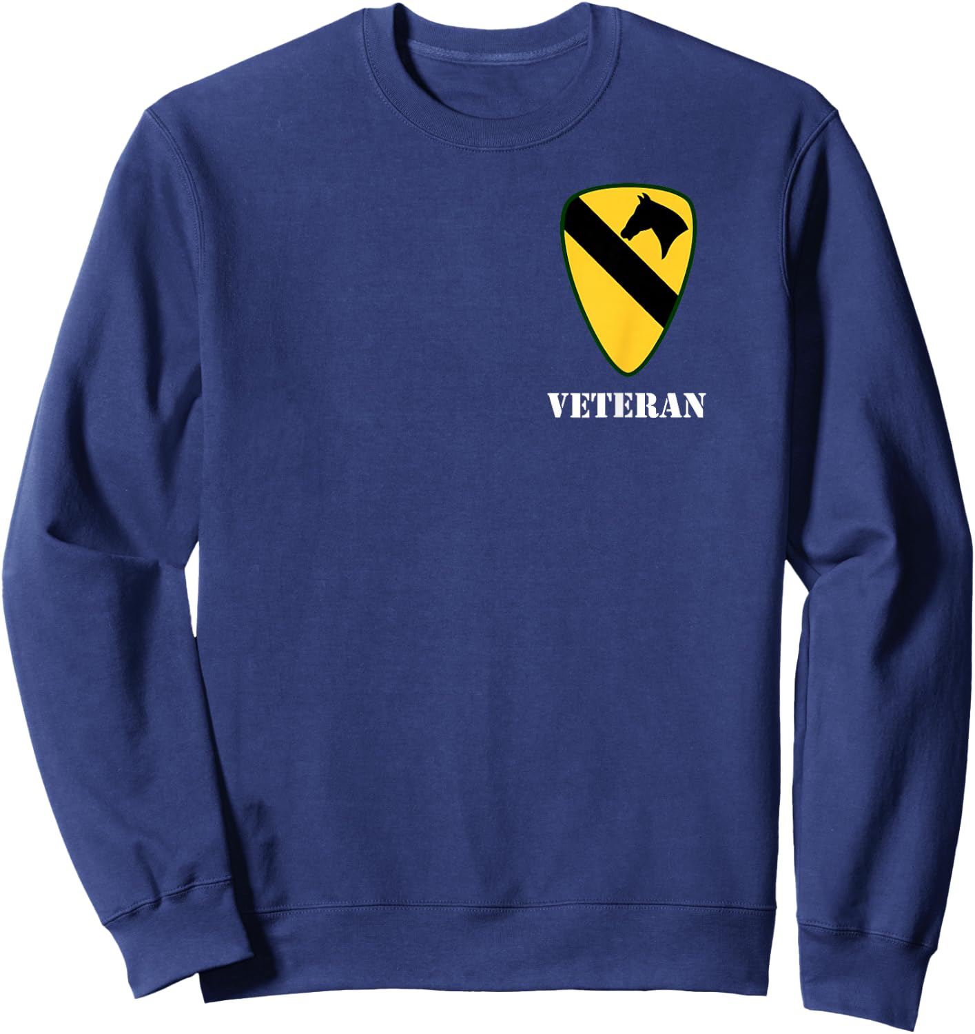 1st Cavalry Division Shirt - 1st CAV Shirt - Veteran (Black) Sweatshirt - Sweatshirt | Navy