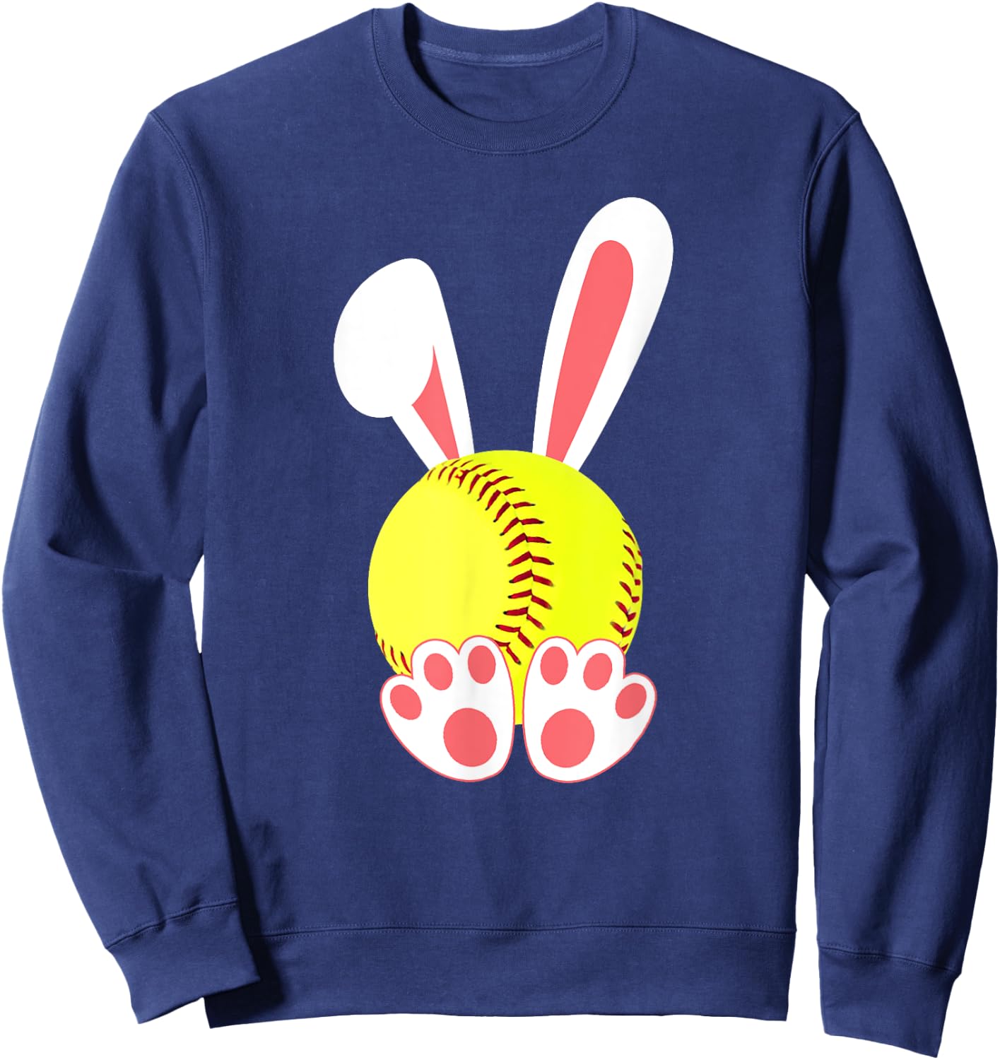 Softball Easter Bunny Funny Girls Softball Player Sweatshirt - Sweatshirt | Navy