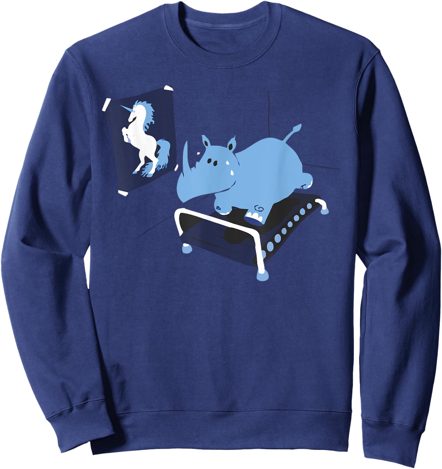 Rhino = Fat Unicorn - Popular Adult Humor Sweatshirt - Sweatshirt | Navy