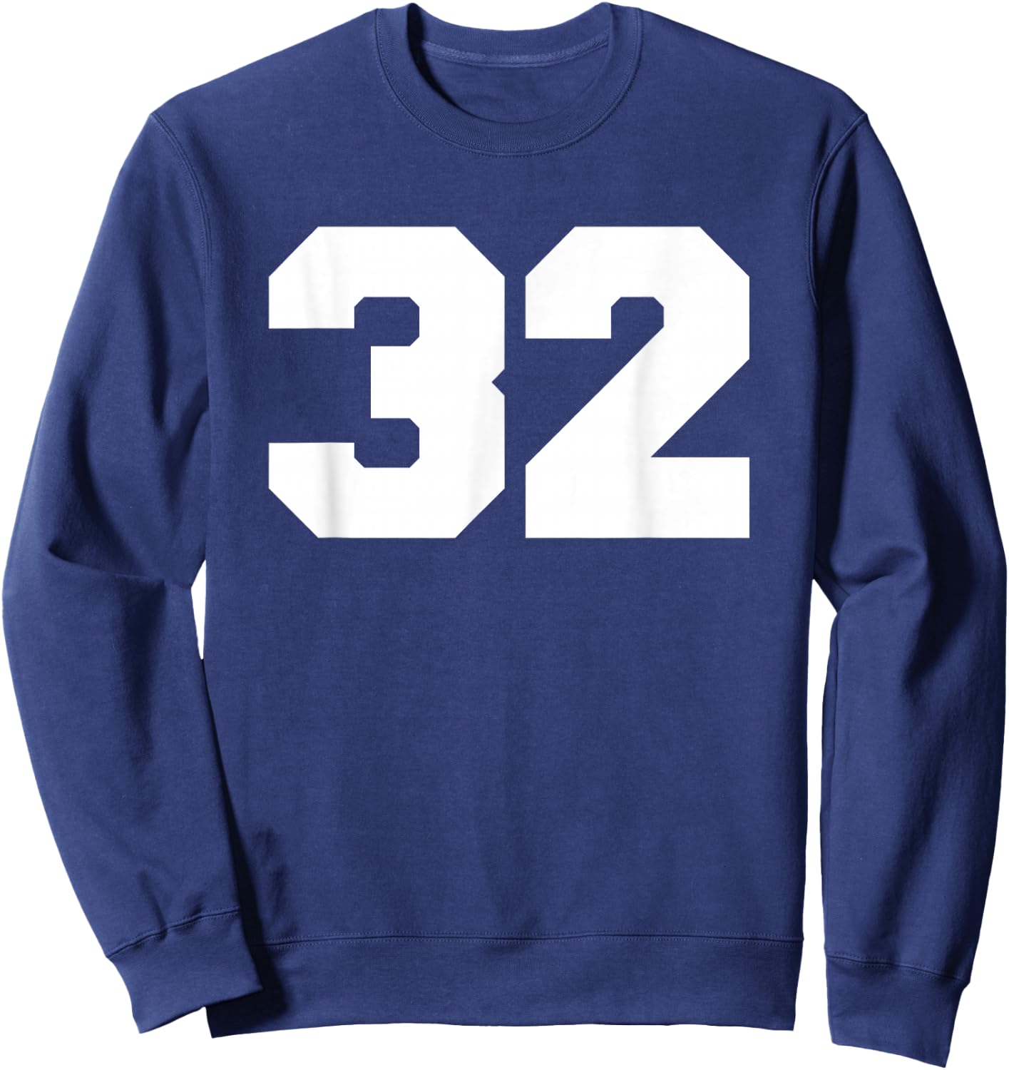 Number 32 Sports Jersey Player #32 Fan FRONT Print Varsity Sweatshirt - Sweatshirt | Navy